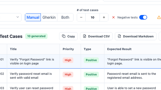 Test Case Generator screenshot